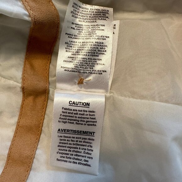 Columbia Womens Tan Zip Pockets Jacket Faux Fur Lined Polyester Size L - Picture 15 of 16